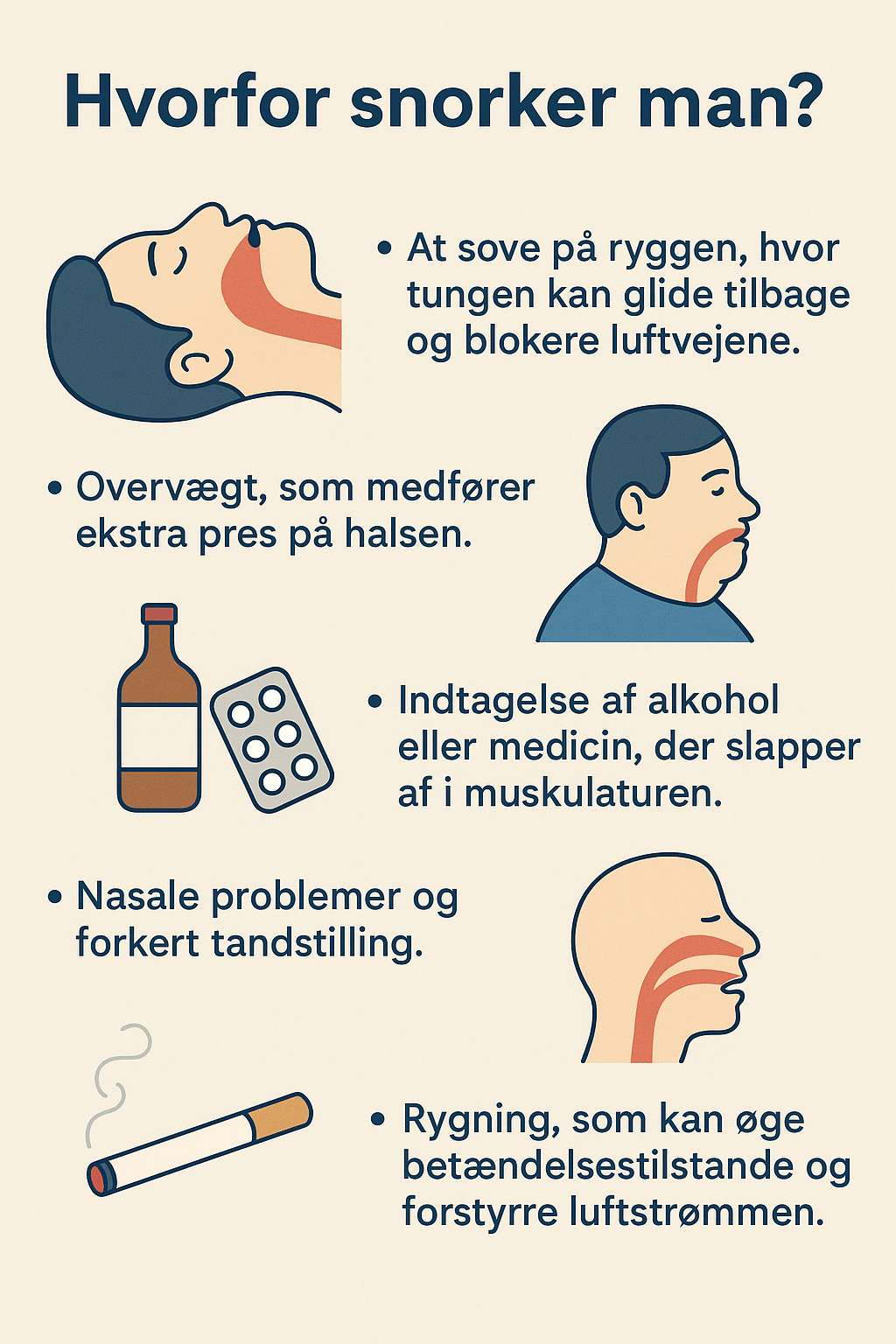 Sådan snorker du mindre: Årsager, løsninger og gode råd til en roligere nattesøvn - Somniva
